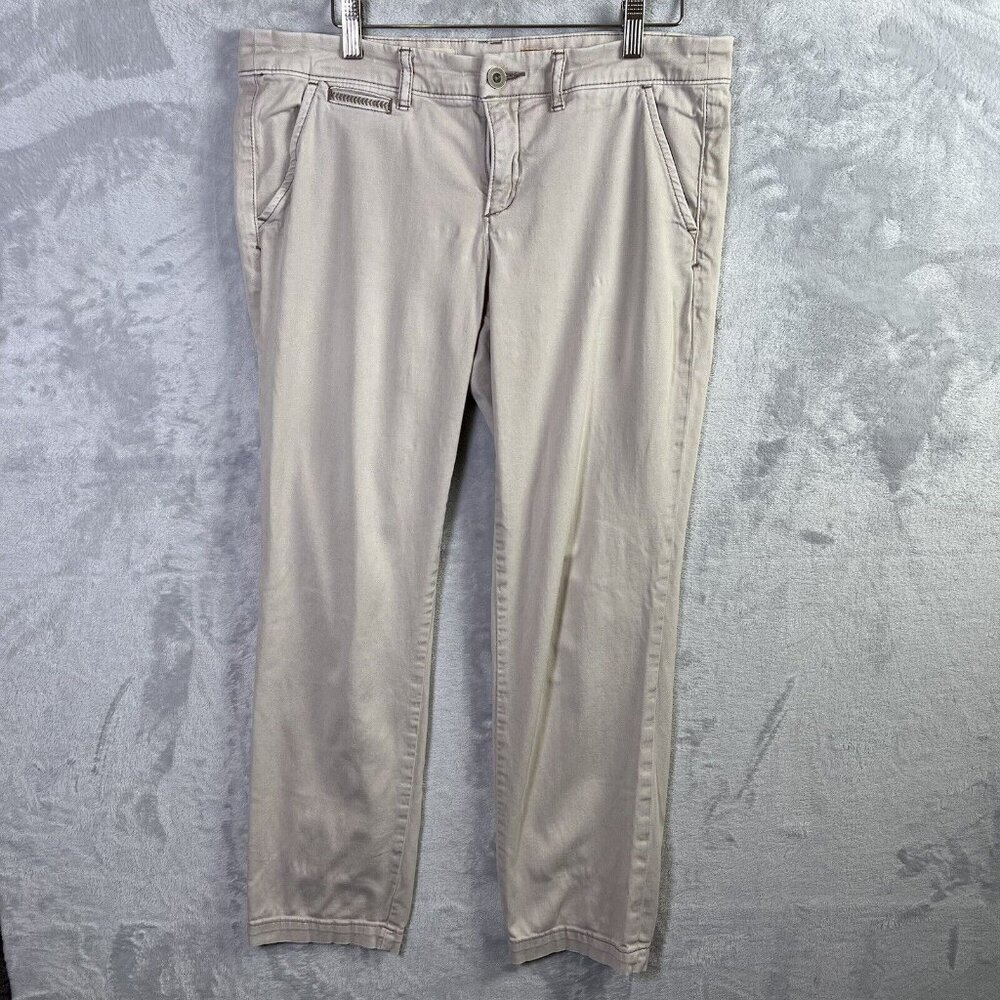 Pilcro and the Letterpress Hyphen Fit Jeans Women's 29* Beige Khaki Embroidered